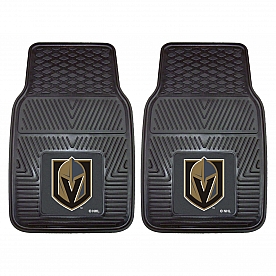 Fan Mat Floor Mat - Universal Fit Black Vinyl Set of 2 - 22901
