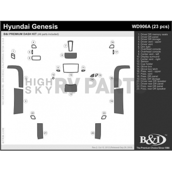B & I Fender Dash Panel Trim WD906ADGL-1