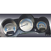 US Speedo Gauge Face Overlay - Silver Daytime Color/ Blue Letter Color - SSSEB07B