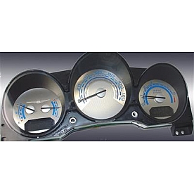 US Speedo Gauge Face Overlay - Silver Daytime Color/ Blue Letter Color - SSSEB07B