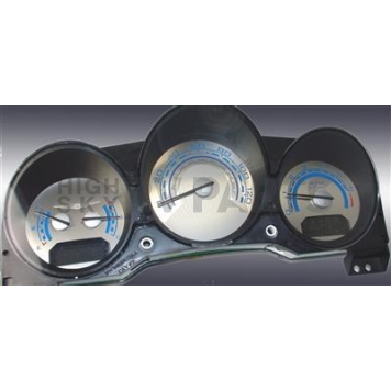 US Speedo Gauge Face Overlay - Silver Daytime Color/ Blue Letter Color - SSSEB07B