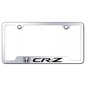 Automotive Gold License Plate Frame - Silver Stainless Steel - GFCRZEC