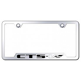 Automotive Gold License Plate Frame - Silver Stainless Steel - GFCTSVEC
