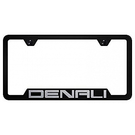 Automotive Gold License Plate Frame - Black Stainless Steel - GFDENEB