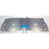 US Speedo Gauge Face Overlay - Silver Daytime Color/ Blue Letter Color - SSF09B