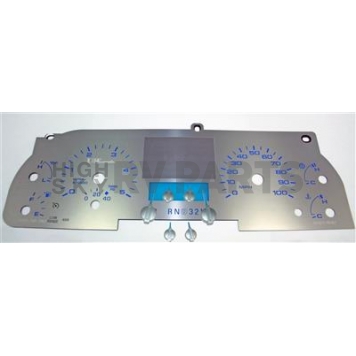 US Speedo Gauge Face Overlay - Silver Daytime Color/ Blue Letter Color - SSF09B