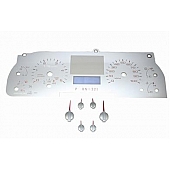 US Speedo Gauge Face Overlay - Silver Daytime Color/ Red Letter Color - SSF09R