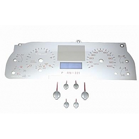 US Speedo Gauge Face Overlay - Silver Daytime Color/ Red Letter Color - SSF09R