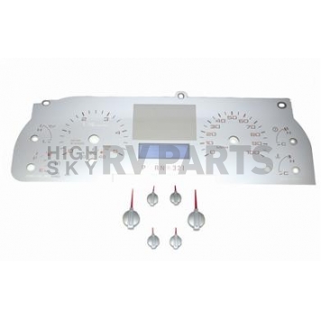 US Speedo Gauge Face Overlay - Silver Daytime Color/ Red Letter Color - SSF09R