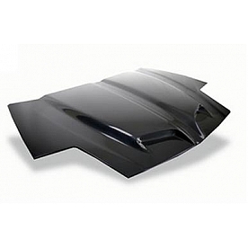 Harwood Fiberglass Hood - Ram Air Gloss Fiberglass Black - B20203