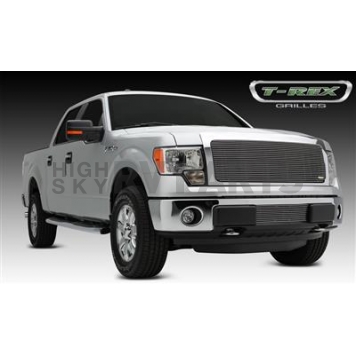 T-Rex Truck Products Grille Insert - Horizontal Bar Rectangular Polished Aluminum - 20572