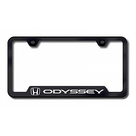 Automotive Gold License Plate Frame - Black Stainless Steel - GFODYEB