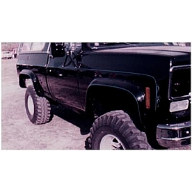 Bushwacker Fender Flare - Black Dura-Flex 2000 ABS Smooth Plastic Matte Set Of 2 - 40003-11