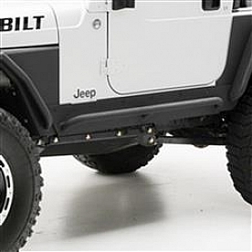 Smittybilt Rocker Panel Guard - Flat Steel Black Textured Powder Coated - 76870