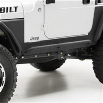 Smittybilt Rocker Panel Guard - Flat Steel Black Textured Powder Coated - 76870