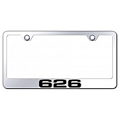 Automotive Gold License Plate Frame - Silver Stainless Steel - LF626EC