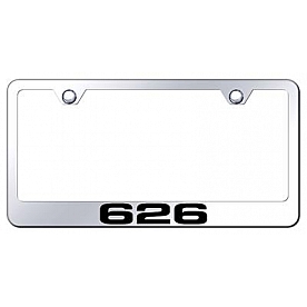 Automotive Gold License Plate Frame - Silver Stainless Steel - LF626EC