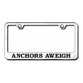 Automotive Gold License Plate Frame - Silver Stainless Steel - LFAAWEC