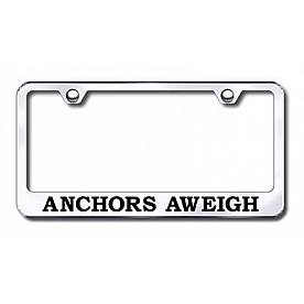 Automotive Gold License Plate Frame - Silver Stainless Steel - LFAAWEC