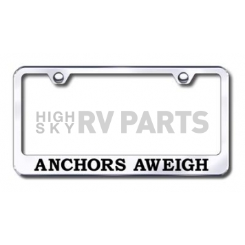 Automotive Gold License Plate Frame - Silver Stainless Steel - LFAAWEC