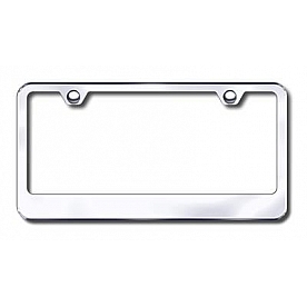 Automotive Gold License Plate Frame - Silver Stainless Steel - LF462C