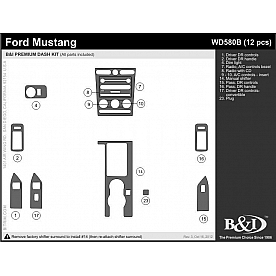 B & I Fender Dash Panel Trim WD580BRBA