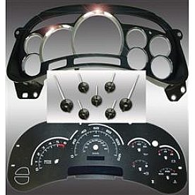 US Speedo Gauge Face Overlay - Black Daytime Color/ White Letter Color - PLK0531