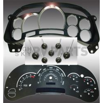 US Speedo Gauge Face Overlay - Black Daytime Color/ White Letter Color - PLK0531