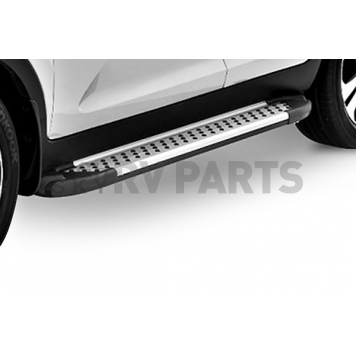 Romik USA Running Board Silver Aluminum Stationary - 60062418-2