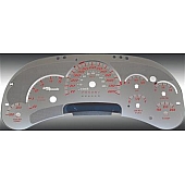 US Speedo Gauge Face Overlay - Silver Daytime Color/ Red Letter Color - SSGM13R