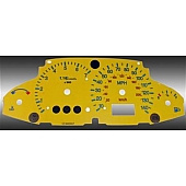 US Speedo Gauge Face Overlay - Yellow Daytime Color/ Black Letter Color - FOC043
