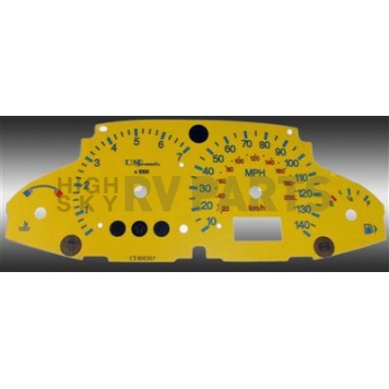 US Speedo Gauge Face Overlay - Yellow Daytime Color/ Black Letter Color - FOC043