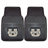 Fan Mat Floor Mat - Universal Fit Black Vinyl Set of 2 - 11844