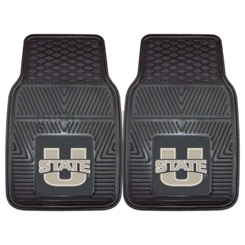 Fan Mat Floor Mat - Universal Fit Black Vinyl Set of 2 - 11844