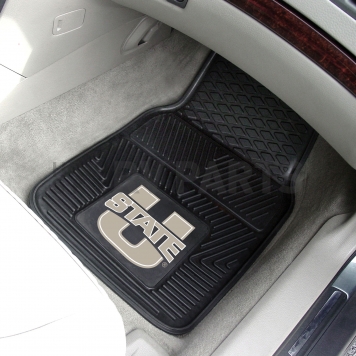 Fan Mat Floor Mat - Universal Fit Black Vinyl Set of 2 - 11844-1