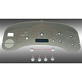 US Speedo Gauge Face Overlay - Silver Daytime Color/ Red Letter Color - SSGM99R