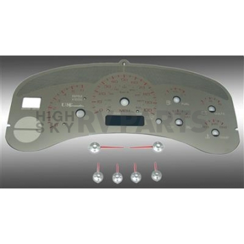 US Speedo Gauge Face Overlay - Silver Daytime Color/ Red Letter Color - SSGM99R
