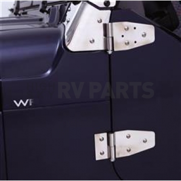 Smittybilt Door Hinge - Half Door Stainless Steel Silver - 7441