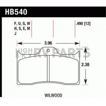 Hawk Performance Brake Pad - HB540F.490
