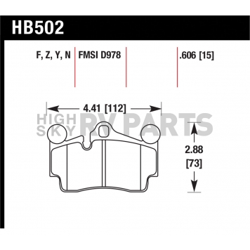 Hawk Performance Brake Pad - HB502Y.606-1