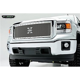 T-Rex Truck Products Grille Insert - Mesh Rectangular Black Polished Stainless Steel - 6712080