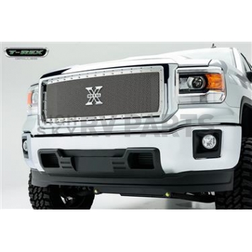 T-Rex Truck Products Grille Insert - Mesh Rectangular Black Polished Stainless Steel - 6712080