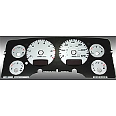 US Speedo Gauge Face Overlay - Silver Daytime Color/ Black Letter Color - RAM022