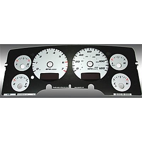 US Speedo Gauge Face Overlay - Silver Daytime Color/ Black Letter Color - RAM022