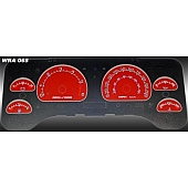 US Speedo Gauge Face Overlay - Red Daytime Color/ White Letter Color - WRA065