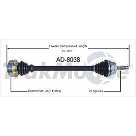 TrakMotive CV Axle Shaft - AD-8038
