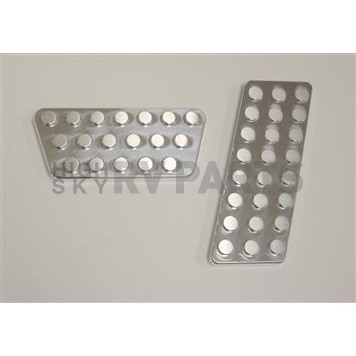 All Sales Accelerator and Brake Pedal Pad Set - Aluminum Silver - 33C