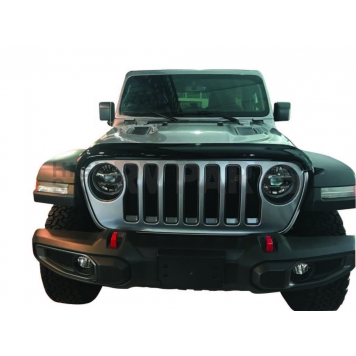 TrailFX Hood Bug Shield - Smoke Acrylic - for 18 - 20 Jeep Wrangler JL/ Gladiator JT - 8713H-1