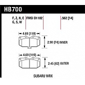 Hawk Performance Brake Pad - HB700F.562