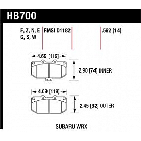 Hawk Performance Brake Pad - HB700F.562